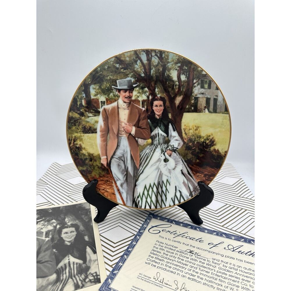 Gone With The Wind " Home To Tara" Bradford Exchange Collectors Plate New In Box
